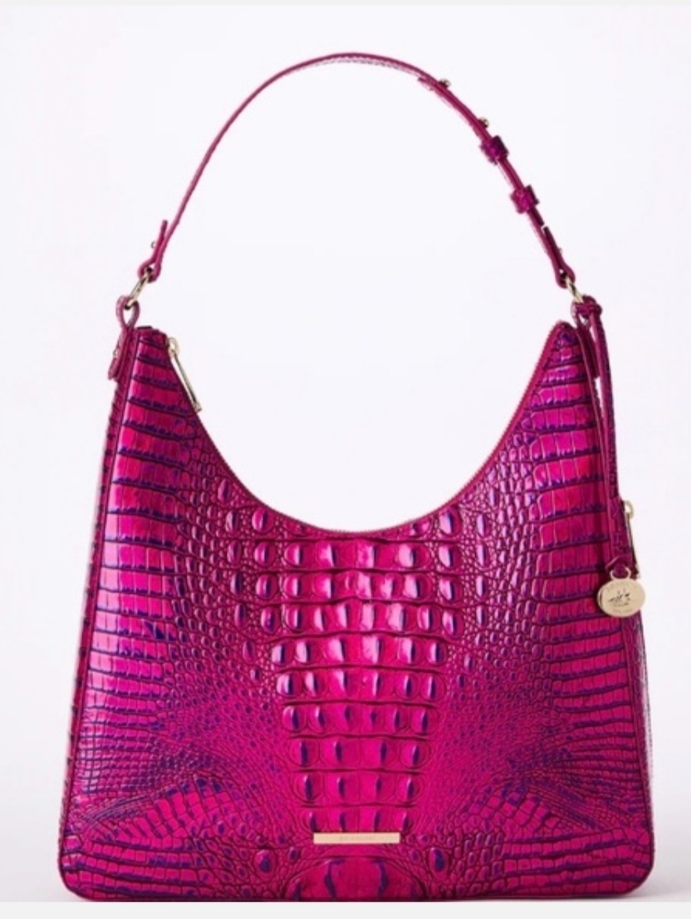 'BRAHMIN' 'TABITHA' CROC-EMBOSSED LEATHER BAG VOLTAGE VIOLET MELBOURNE FL.INCL.p - Picture 15 of 16